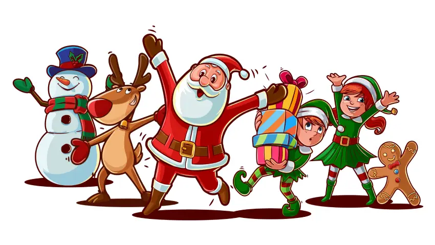 Santa, Rudolph and Elves